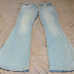 Trendy Light Blue Flare Jeans